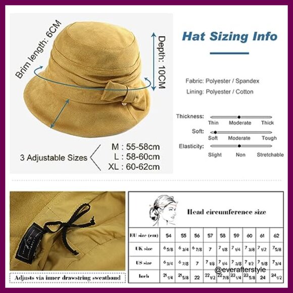 Vintage Cloche Bucket Hat Packable Crushable Fedora Ladies Fashion main image 4